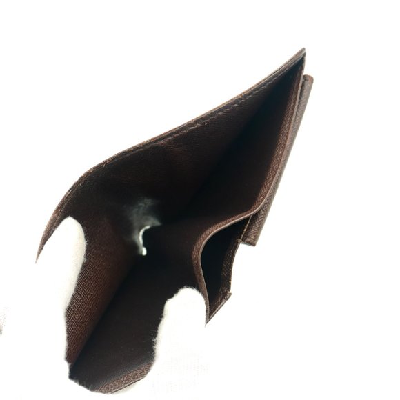 LOUIS VUITTON Marco Damier Ebene Canvas Leather Bifold Mens Wallet Spain - Picture 7 of 10